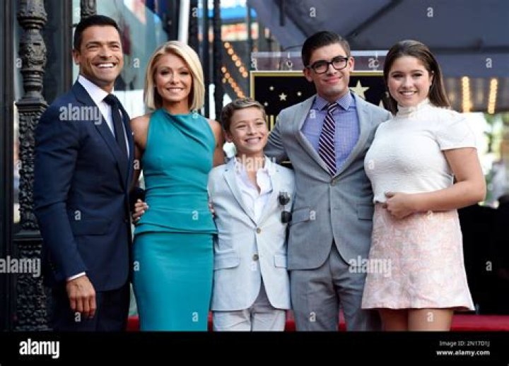 Television personality Kelly Ripa, second from left, poses with, left to right, her husband Mark Consuelos and their children Joaquin, Michael and Lola during a ceremony awarding Ripa with a star on the Hollywood Walk of Fame, in Los Angeles APTOPIX Kelly Ripa Honored With a Star on the Hollywood Walk of Fame, Los Angeles, USA - 12 Oct 2015